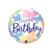 Palloncino Metalfoil Happy Birthday Farfalle 18" 46cm