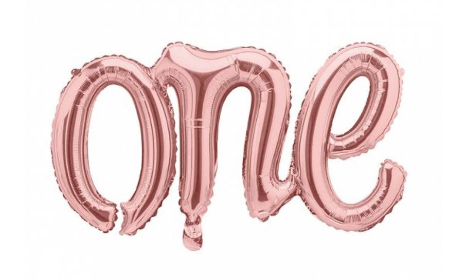 Palloncino Metalfoil "One" Rosa Gold 26" 65cm