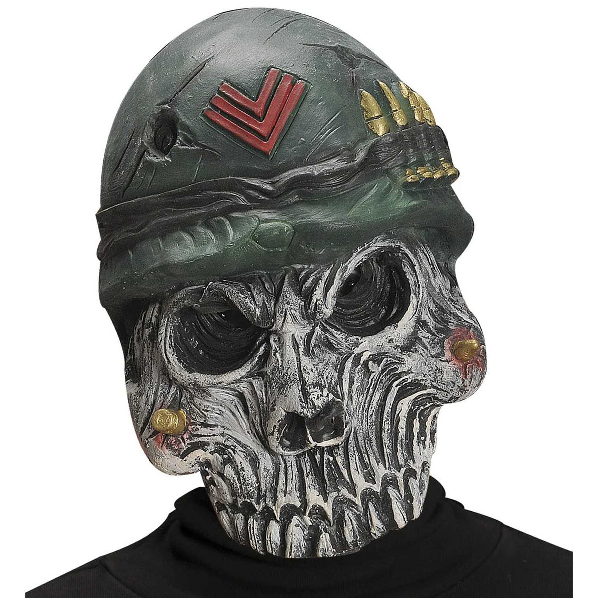 Scheletro Soldato In Gomma Maschera Halloween