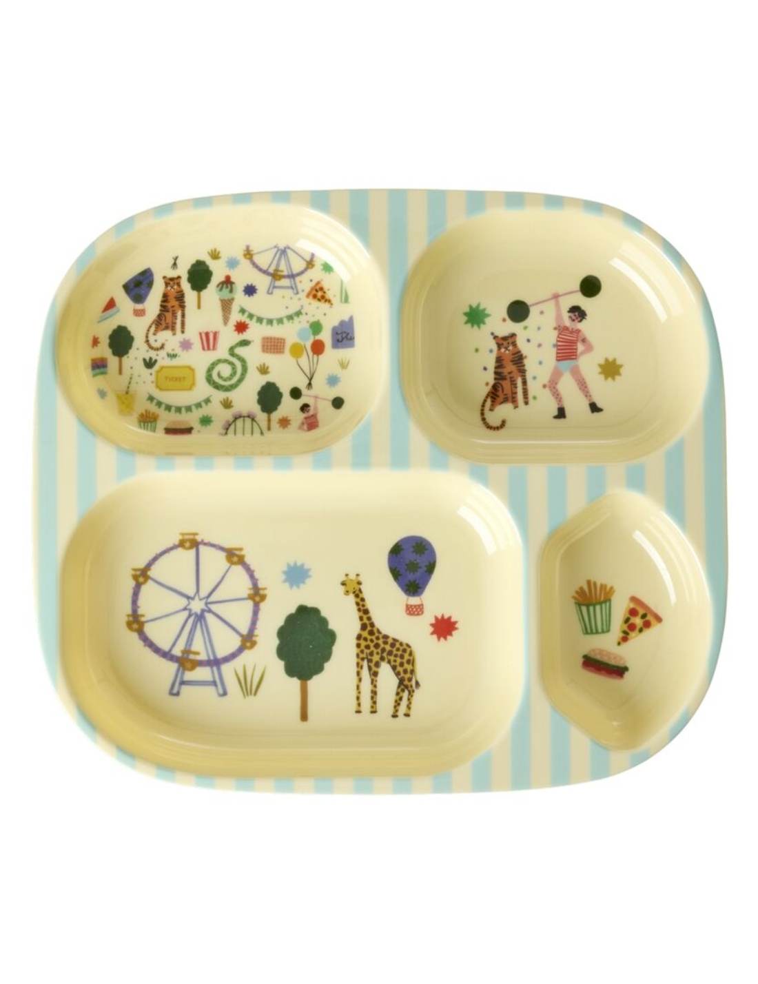 Rice Piatto Per Bambini Melamina Fun Fair Menta 25cm
