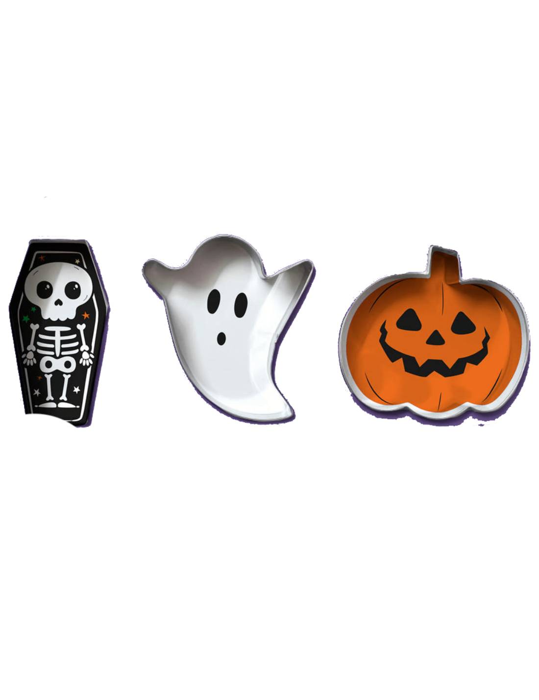 Set Formine Per Biscotti Halloween Zucca Fantasma E Bara In Acciaio