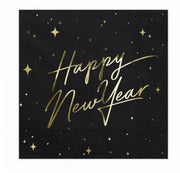 Tovaglioli Di Carta "Happy New Year" Nero 33cm
