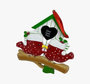 Addobbo Albero Di Natale Coppia Di Uccellini Personalizzabile