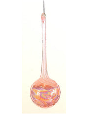 Pallina Albero Di Natale In Vetro Allungata Rosa 25cm