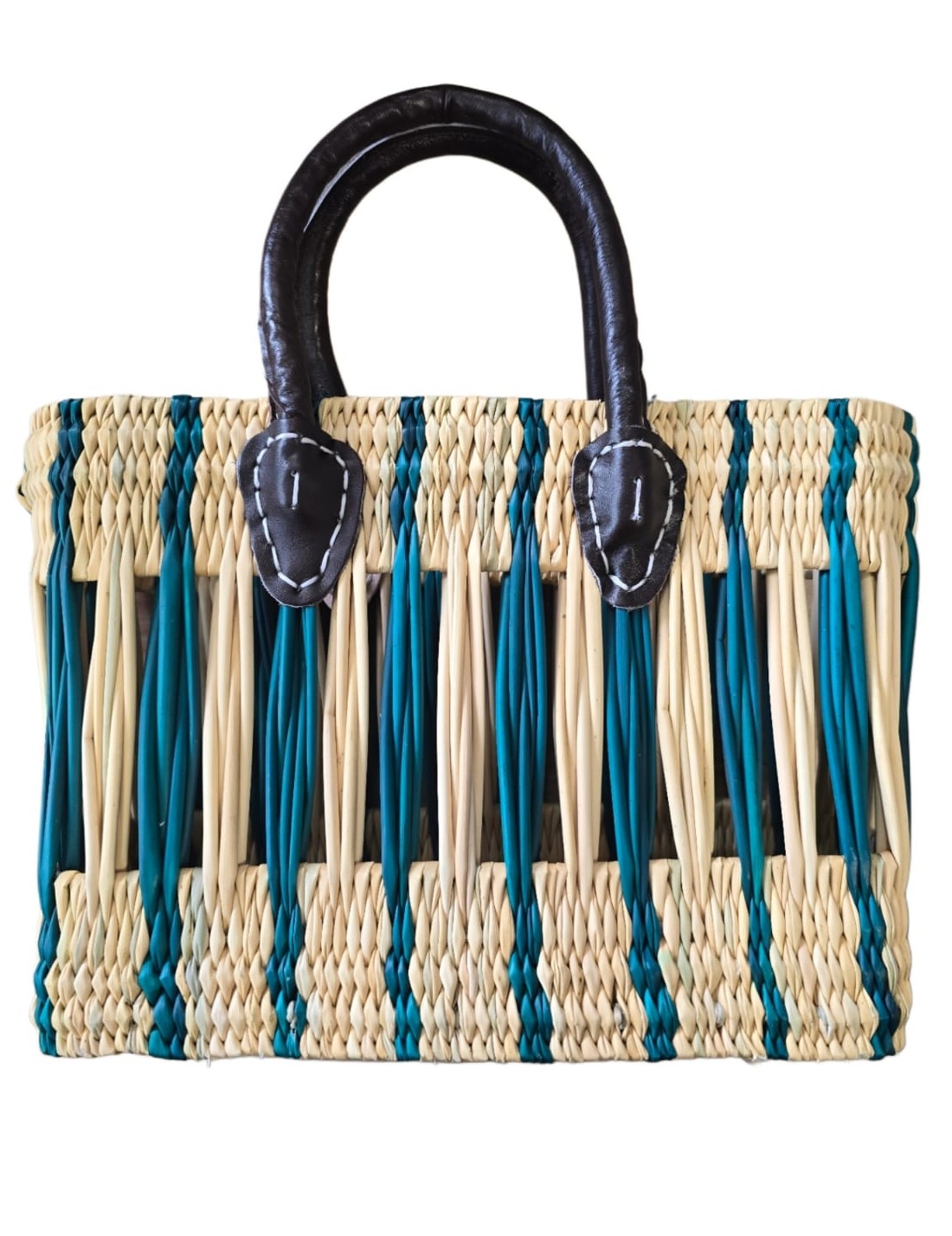 Borsa In Rattan Artigianale Intrecciata A Mano 29cm