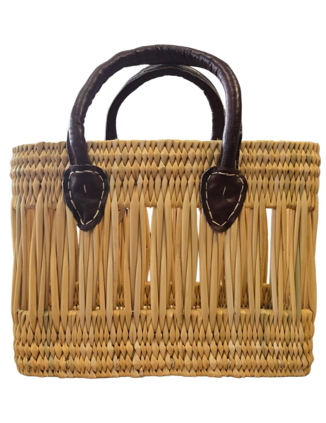 Borsa In Rattan Artigianale Intrecciata A Mano 29cm