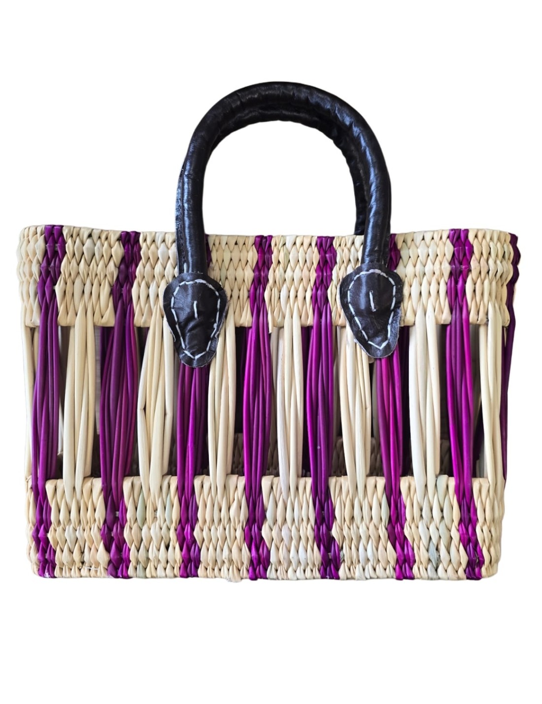 Borsa In Rattan Artigianale Intrecciata A Mano 29cm