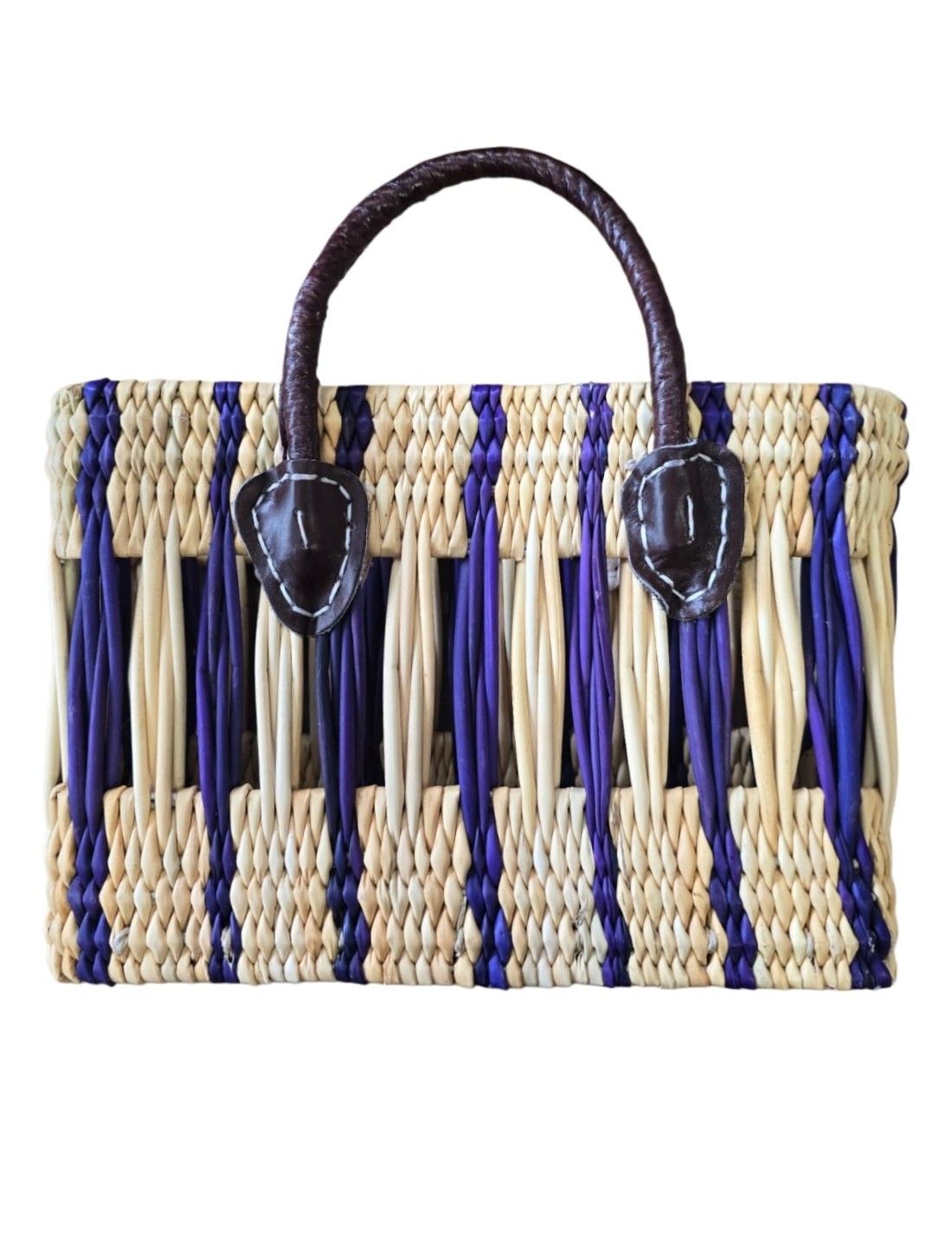 Borsa In Rattan Artigianale Intrecciata A Mano 29cm
