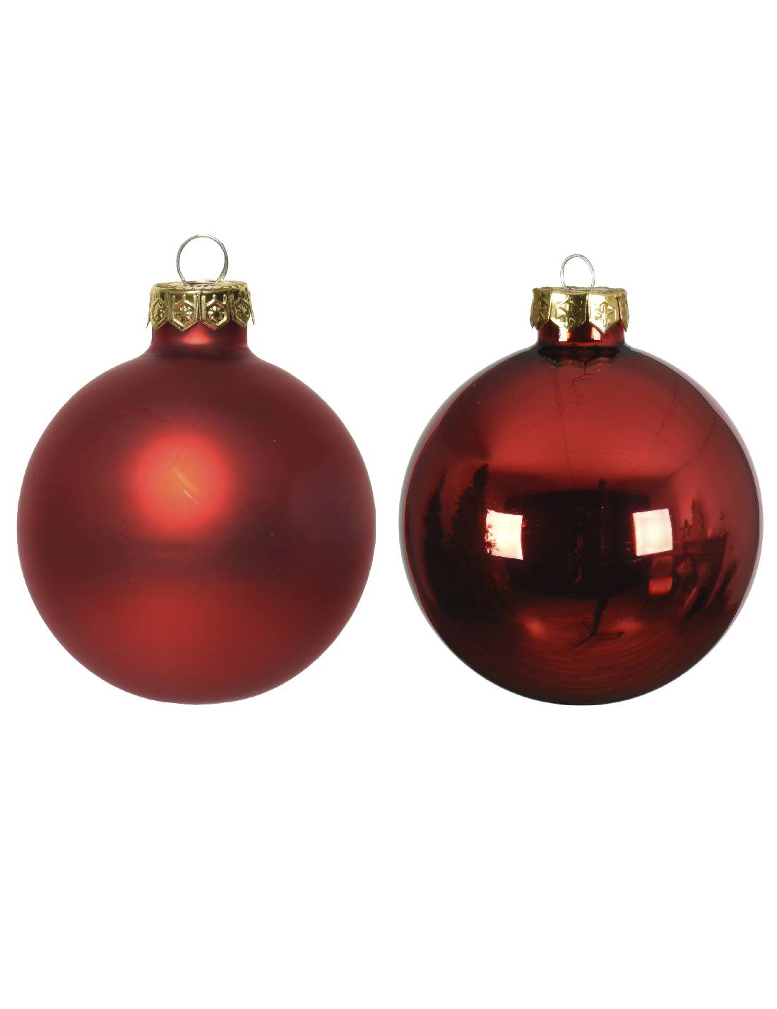 Set 20pz Palline Albero Di Natale In Vetro Rosso 6cm