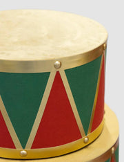 Tamburo Tavolo Espositore Rosso Verde Oro 50cm