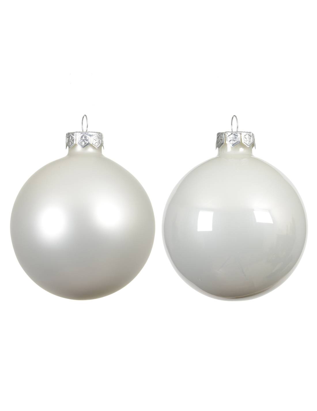 Pallina Albero Di Natale In Vetro Bianco Inverno 5cm