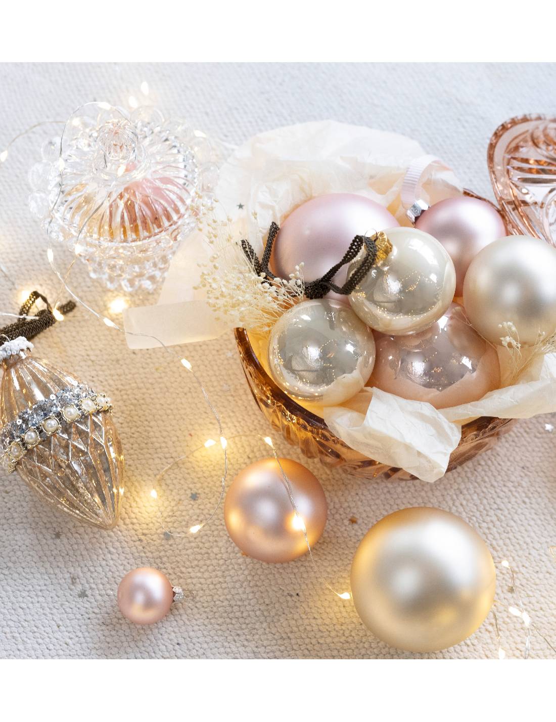 Pallina Albero Di Natale In Vetro Perla 6cm Prodotto Assortito