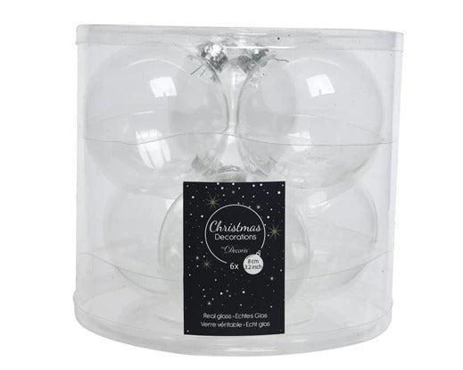 Pallina Albero Di Natale In Vetro Trasparente 8cm