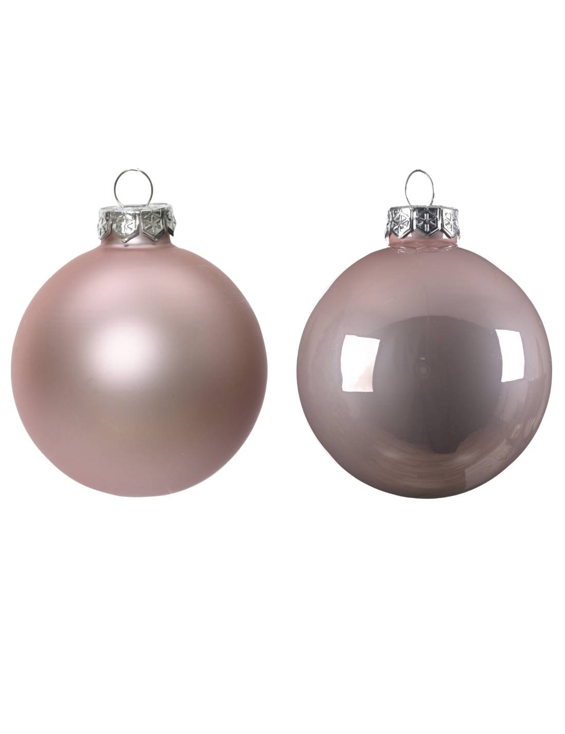 Pallina Albero Di Natale In Vetro Rosa Cipria 6cm