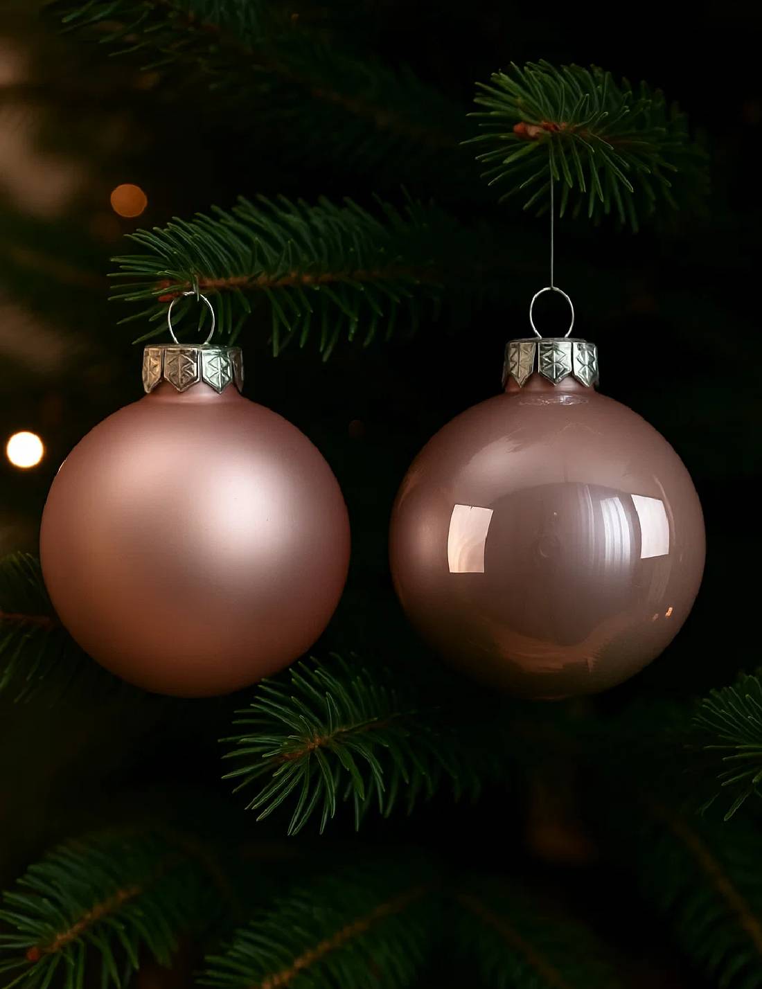 Pallina Albero Di Natale In Vetro Rosa Cipria 6cm