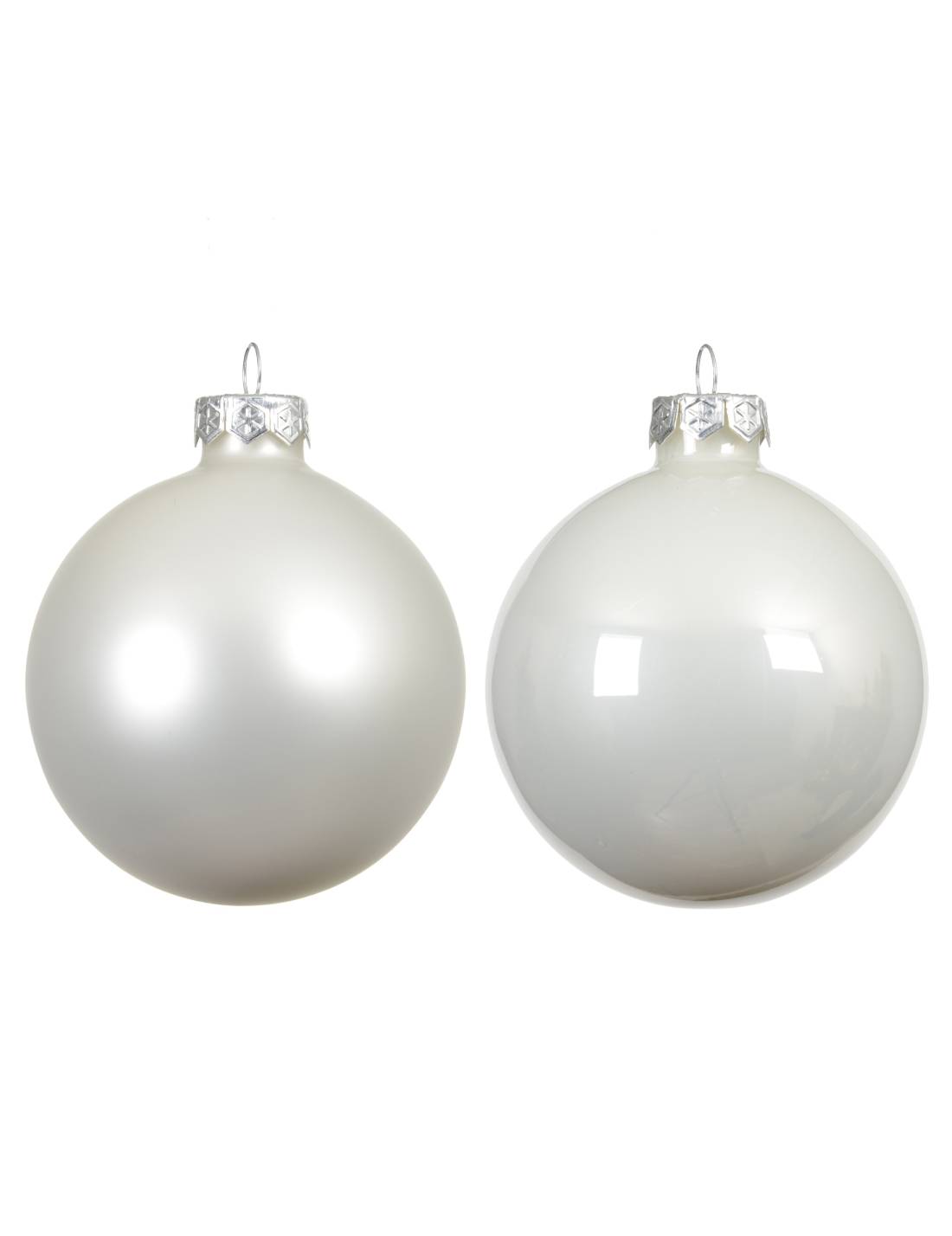Pallina Albero Di Natale In Vetro Bianco Inverno 6cm