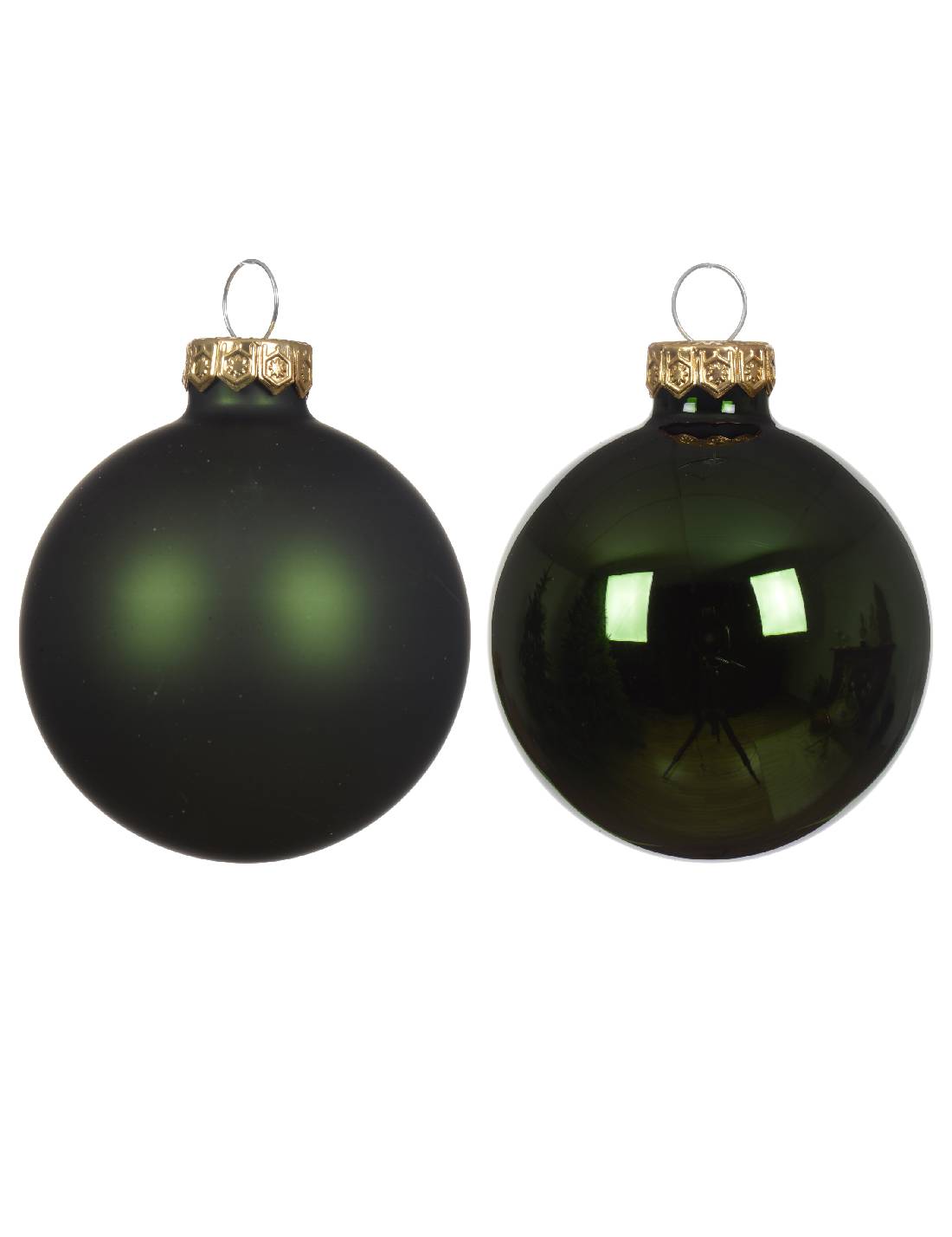 Pallina Albero Di Natale In Vetro Verde Pino 6cm