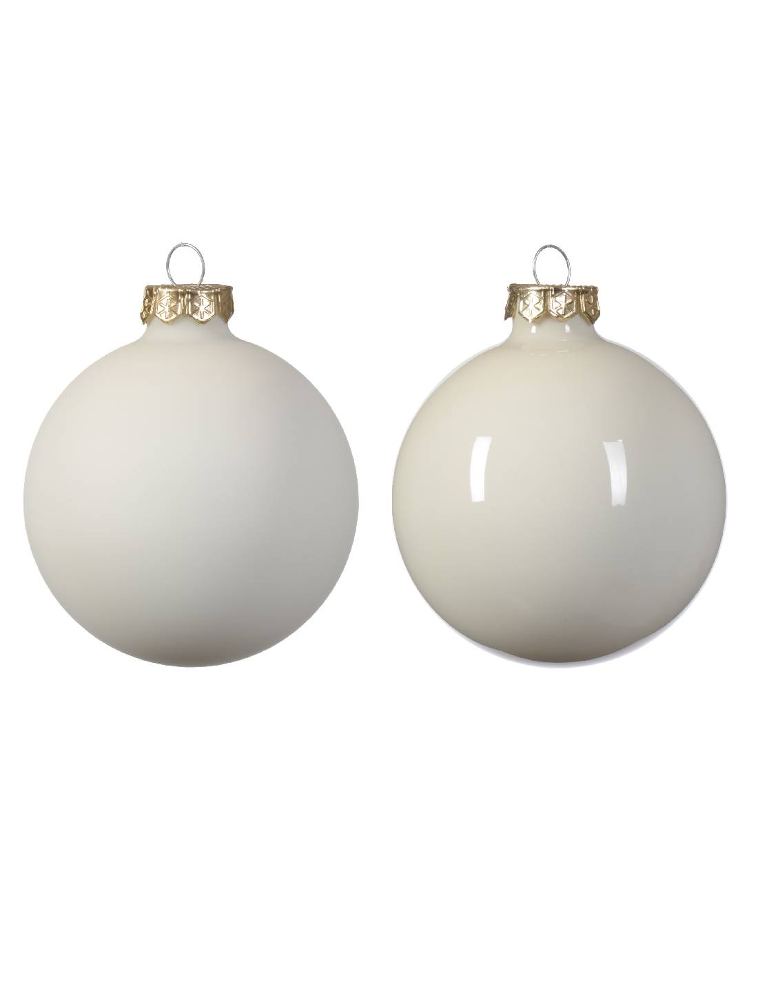 Pallina Albero Di Natale In Vetro Bianco Lana 6cm