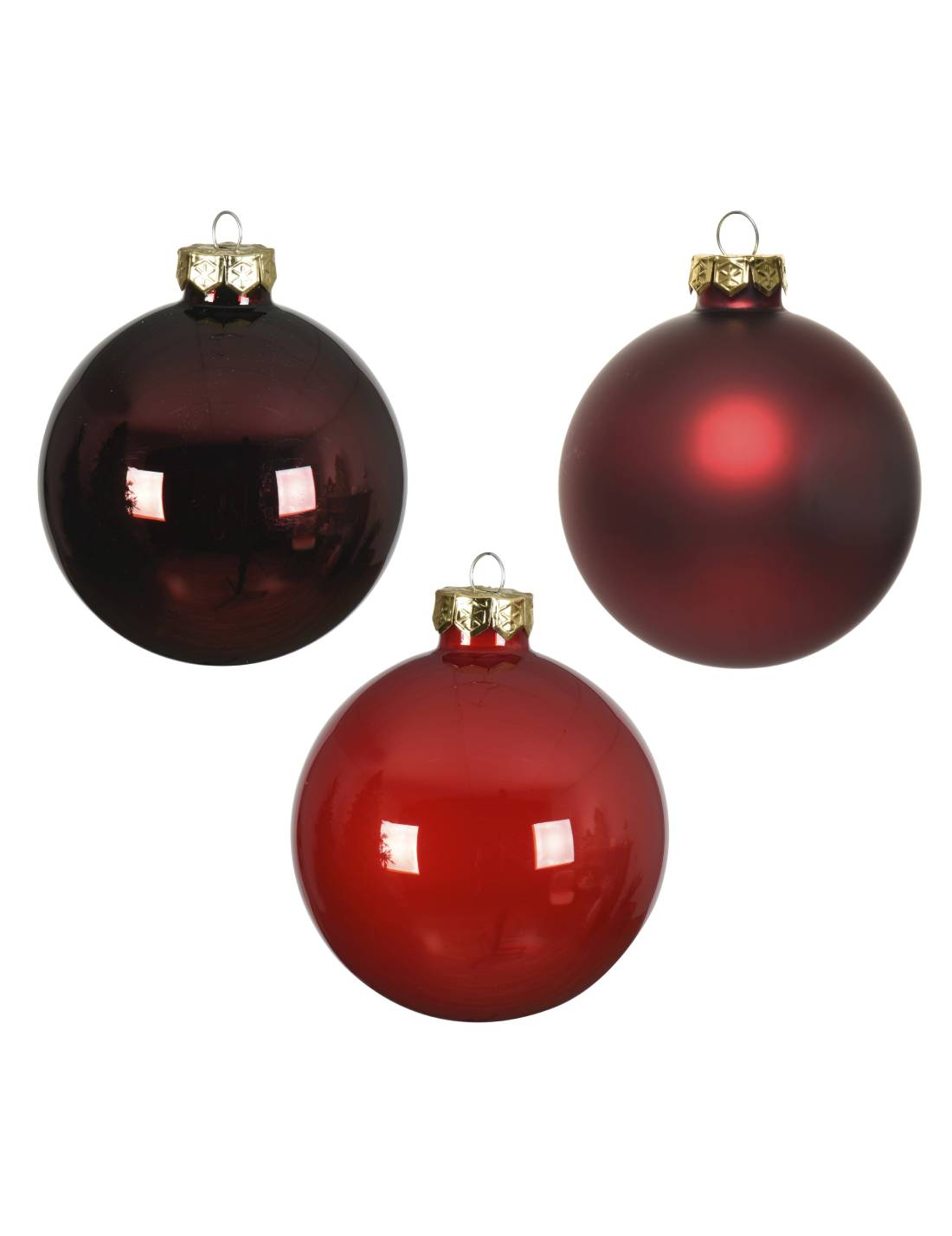 Pallina Albero Di Natale In Vetro Rossa 8cm
