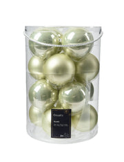 Pallina Albero Di Natale In Vetro Bianco Menta 8cm Prodotto Assortito