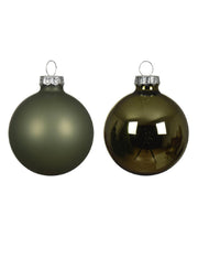 Pallina Albero Di Natale In Vetro Verde Rosmarino 8cm Prodotto Assortito