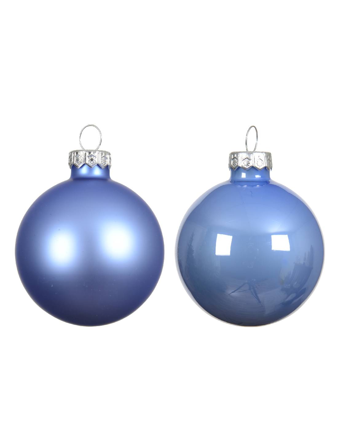 Pallina Albero Di Natale In Vetro Azzurro Cielo 8cm