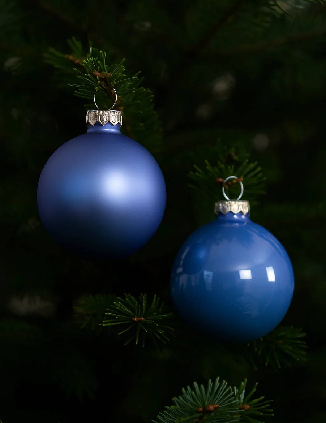 Pallina Albero Di Natale In Vetro Azzurro Cielo 8cm
