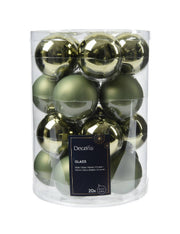 Pallina Albero Di Natale In Vetro Verde Rosmarino 6cm Prodotto Assortito