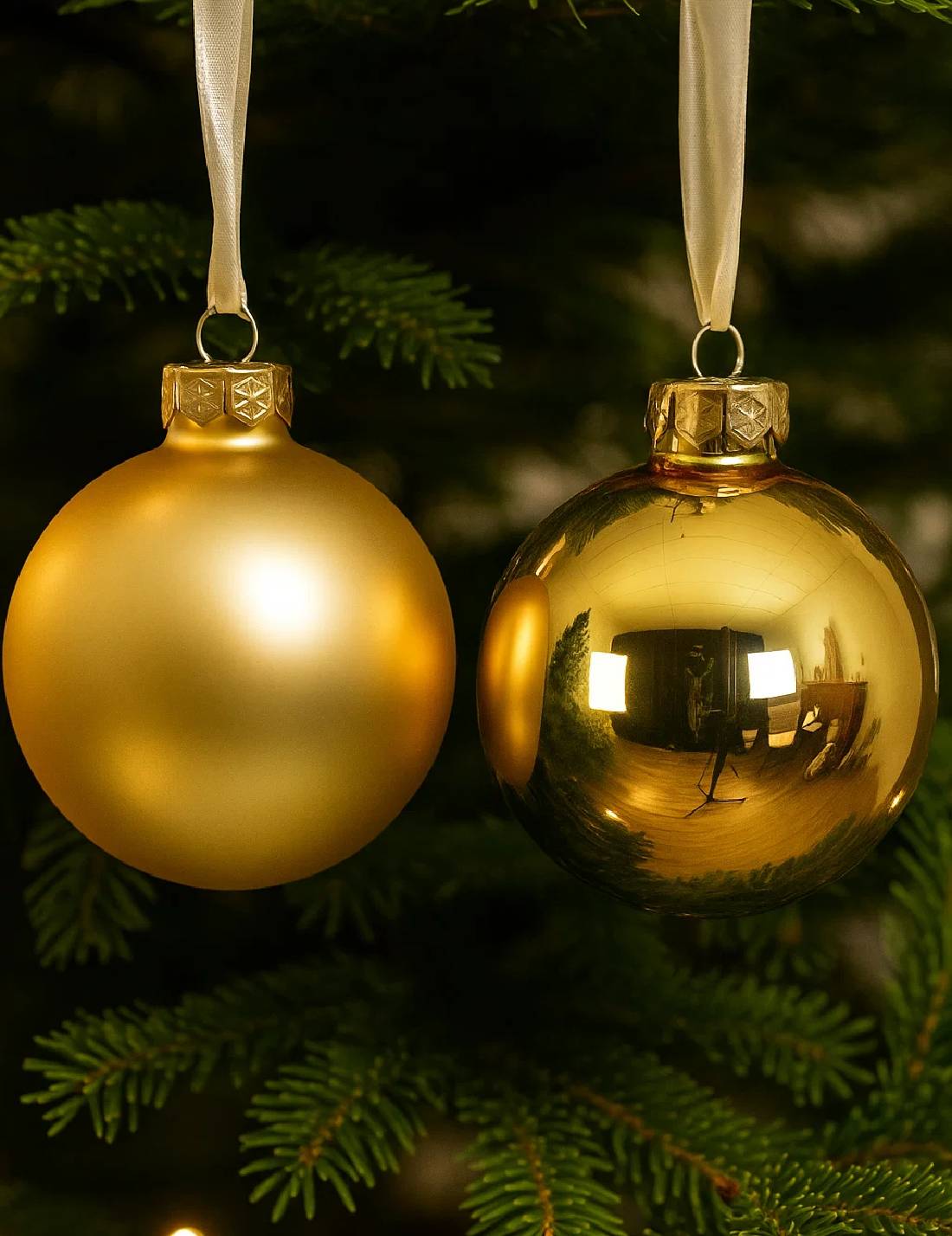 Pallina Albero Di Natale In Vetro Oro 10cm