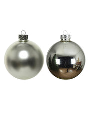 Pallina Albero Di Natale In Vetro Argento 10cm Prodotto Assortito