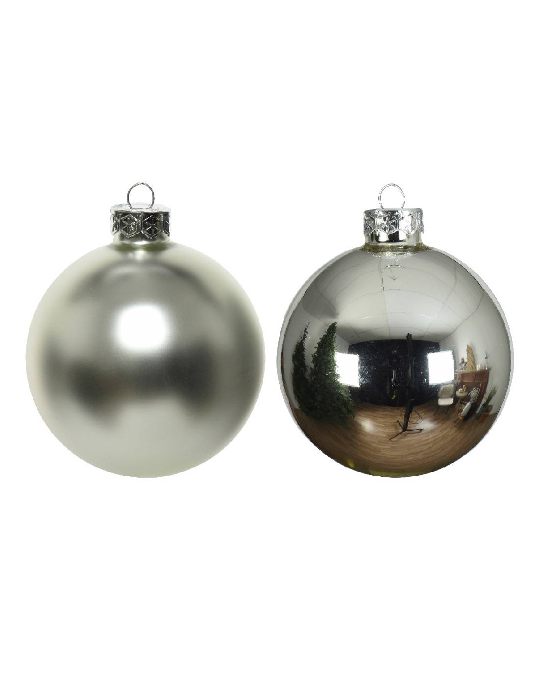 Pallina Albero Di Natale In Vetro Argento 10cm Prodotto Assortito