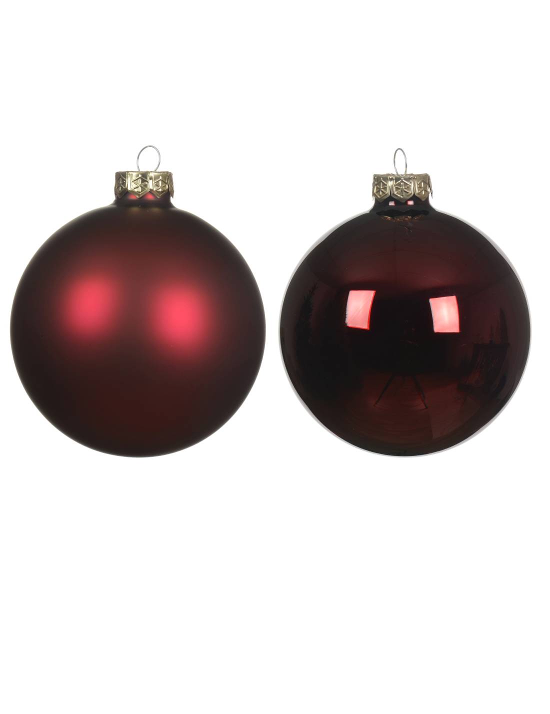 Pallina Albero Di Natale In Vetro Bordeaux 10cm