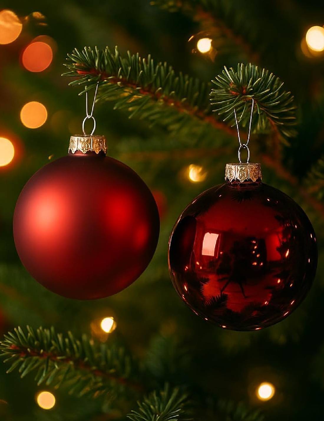 Pallina Albero Di Natale In Vetro Bordeaux 10cm