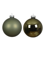 Pallina Albero Di Natale In Vetro Verde Rosmarino 10cm Prodotto Assortito