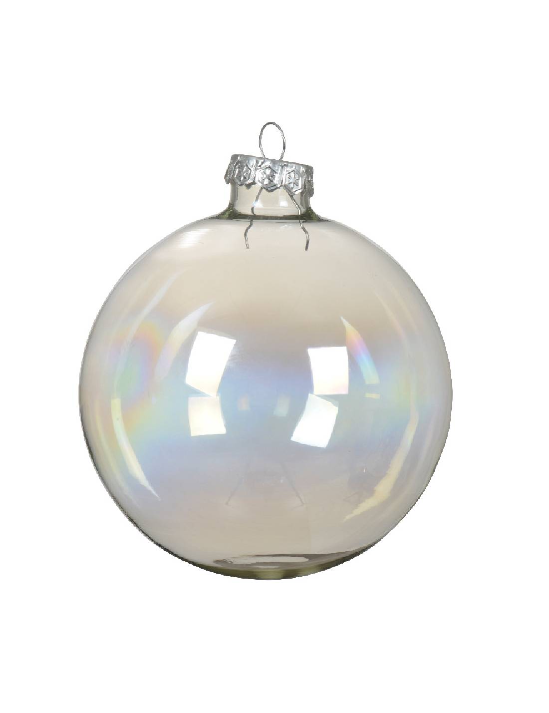 Pallina Albero Di Natale In Vetro Iridescente 10cm