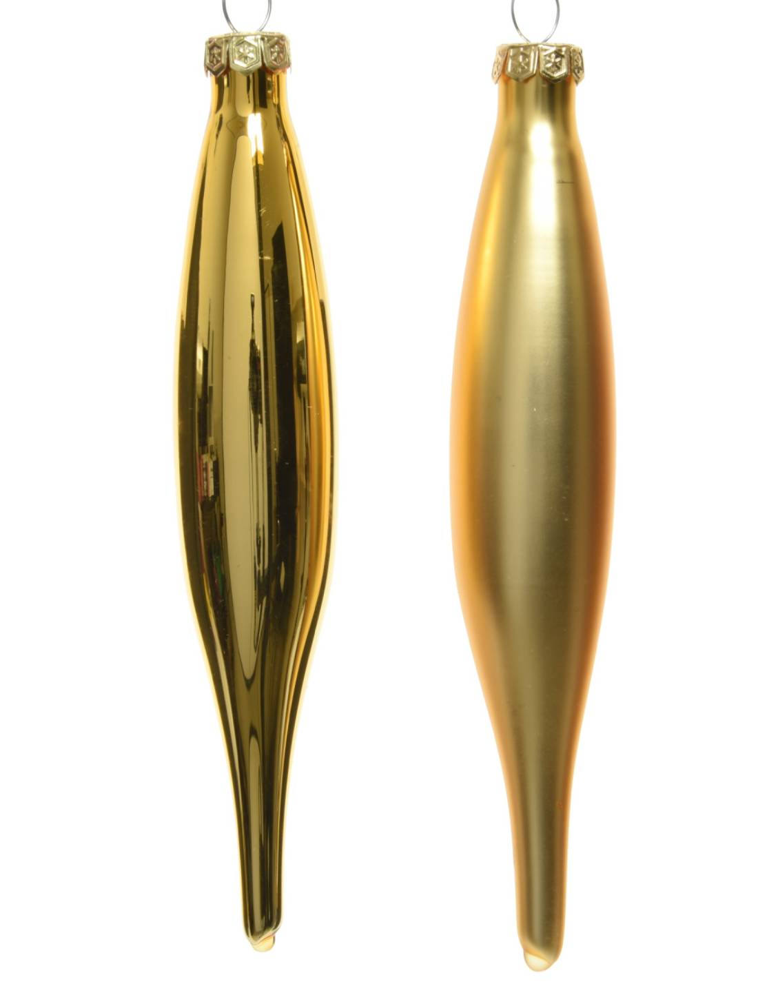 Pallina Albero Di Natale In Vetro Stalattite Oro 15cm