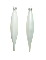 Pallina Albero Di Natale In Vetro Stalattite Bianco Neve Prodotto Assortito 15cm