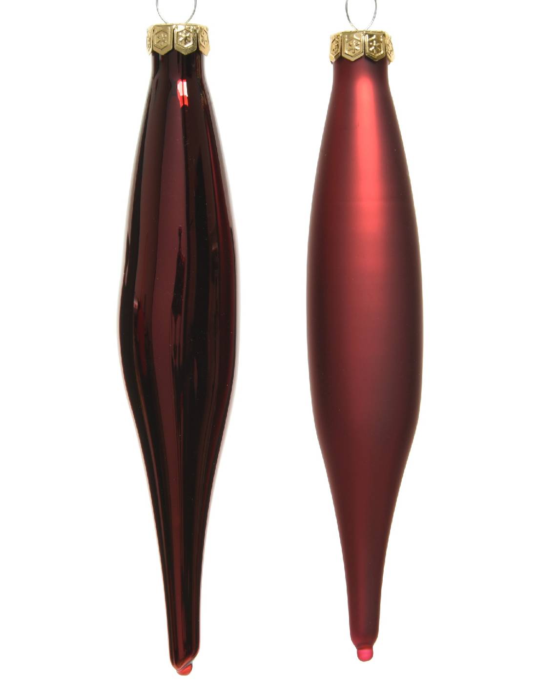Pallina Albero Di Natale In Vetro Stalattite Bordeaux 15cm