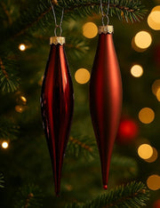 Pallina Albero Di Natale In Vetro Stalattite Bordeaux 15cm