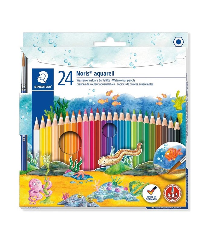 Pastelli Staedtler 24 Matite Acquerellabili Colorate con Pennello