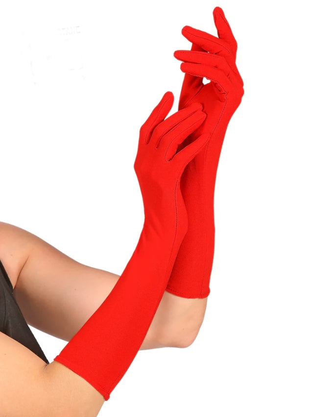 Guanti Rossi 40cm Accessori Halloween E Carnevale