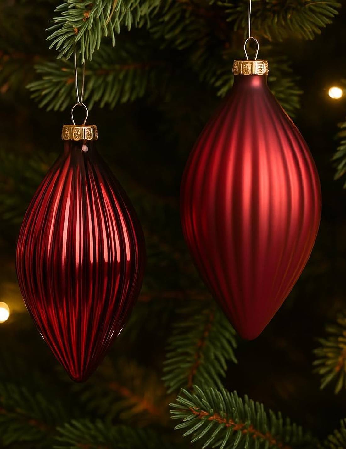 Pallina Albero Di Natale In Vetro Oliva Bordeaux 13cm