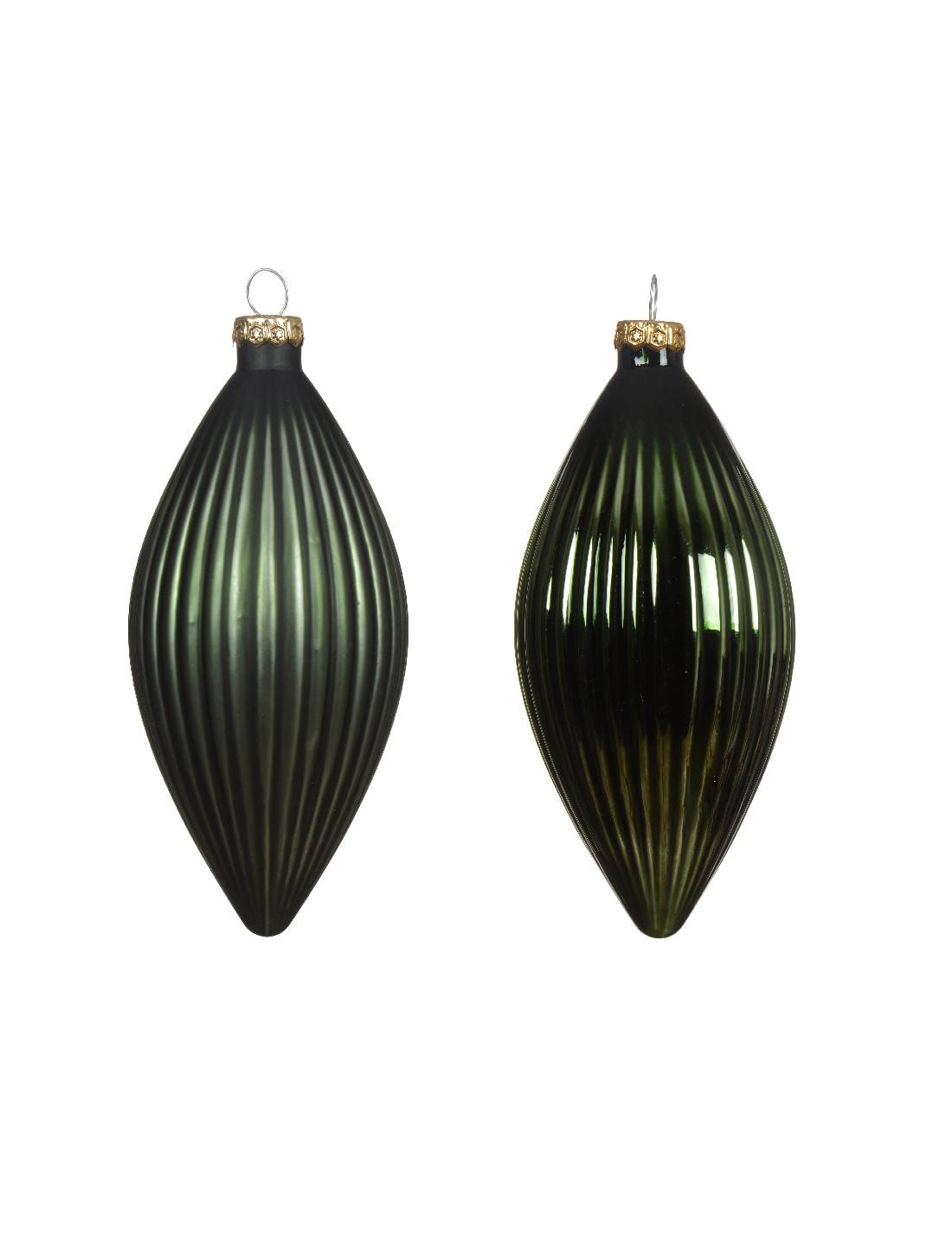 Pallina Albero Di Natale Oliva In Vetro Verde 13cm Prodotto Assortito