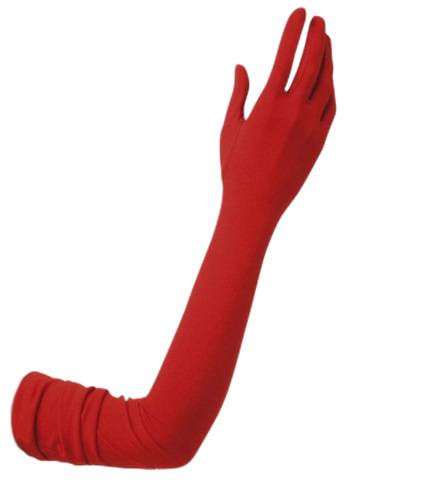 Guanti in Raso Rossi Lunghi 60cm