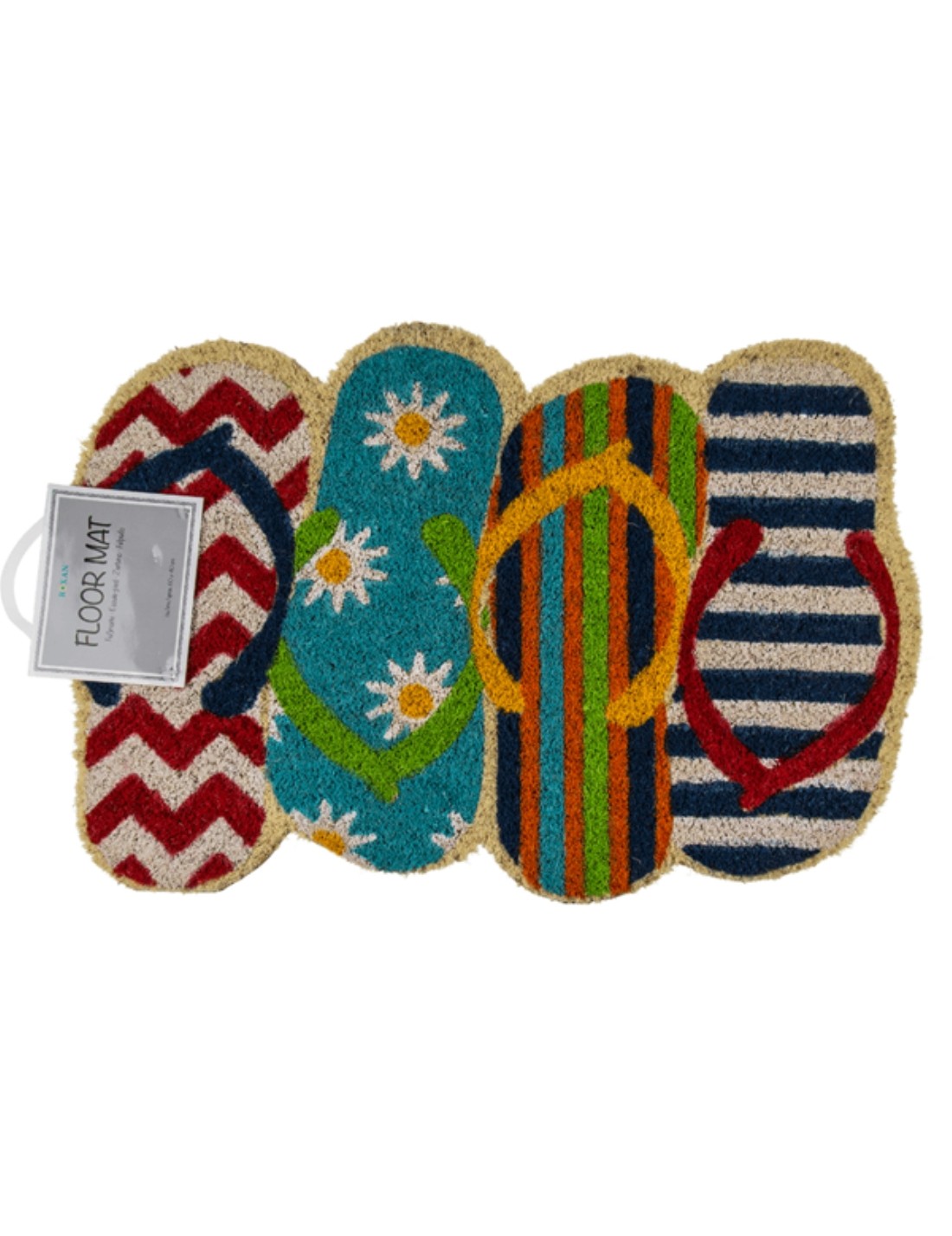 Tappeto Zerbino Flip Flop Infradito In Fibra Di Cocco 60cm
