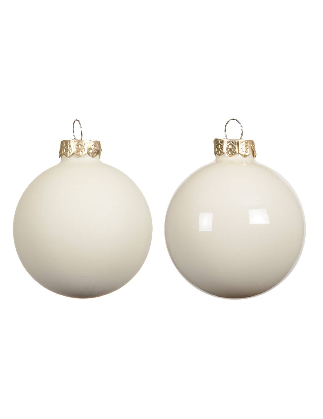 Set 16pz Palline Albero Di Natale In Vetro Bianco Lana 3.5cm