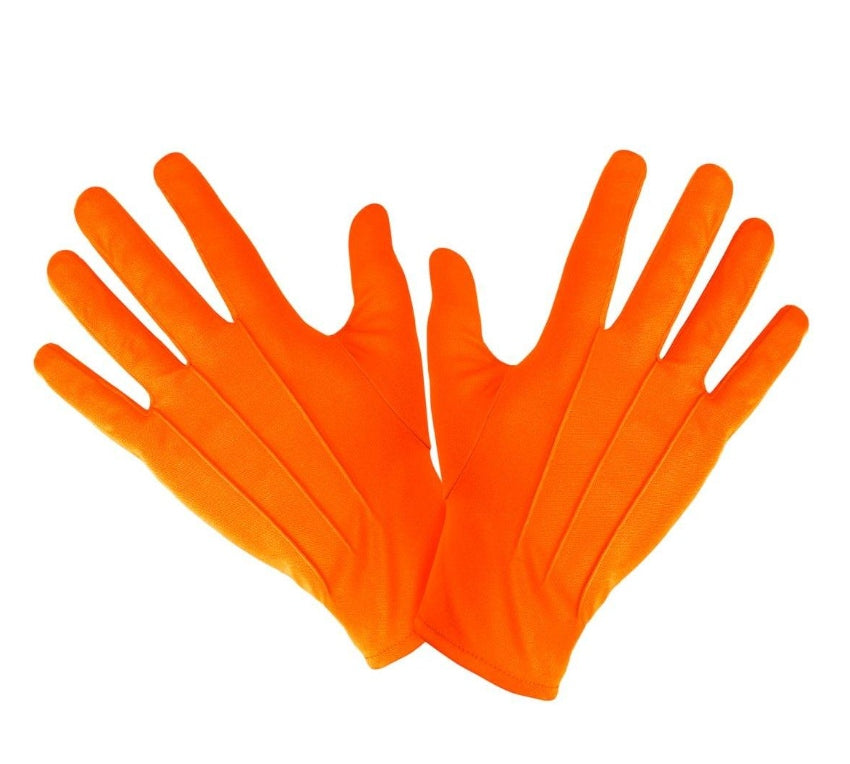 Guanti Arancioni XL Accessori Halloween E Carnevale