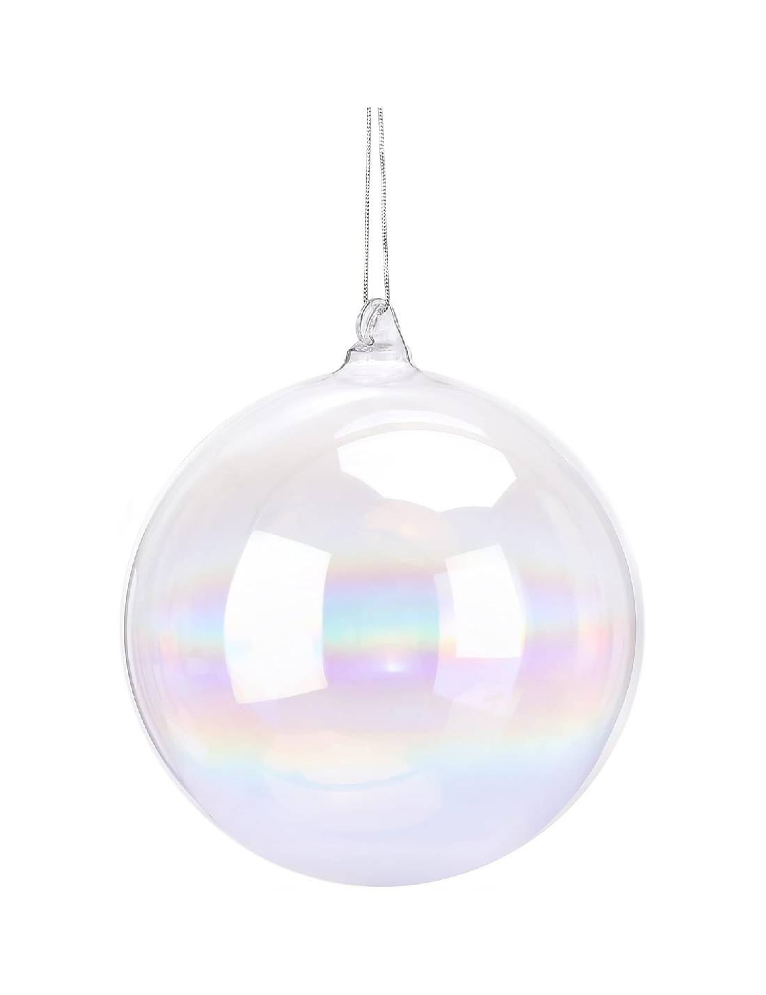Pallina Albero Di Natale In Vetro Iridescente 10cm
