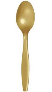 Cucchiai In Plastica Oro Lavabili 20pz