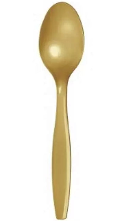 Cucchiai In Plastica Oro Lavabili 20pz